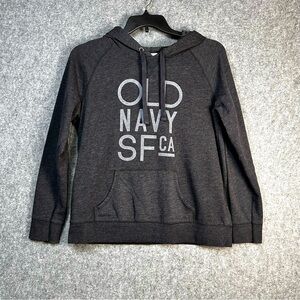 Old Navy Women’s Large Pullover Charcoal Hoodie SF CA Casual Cozy Fall Winter